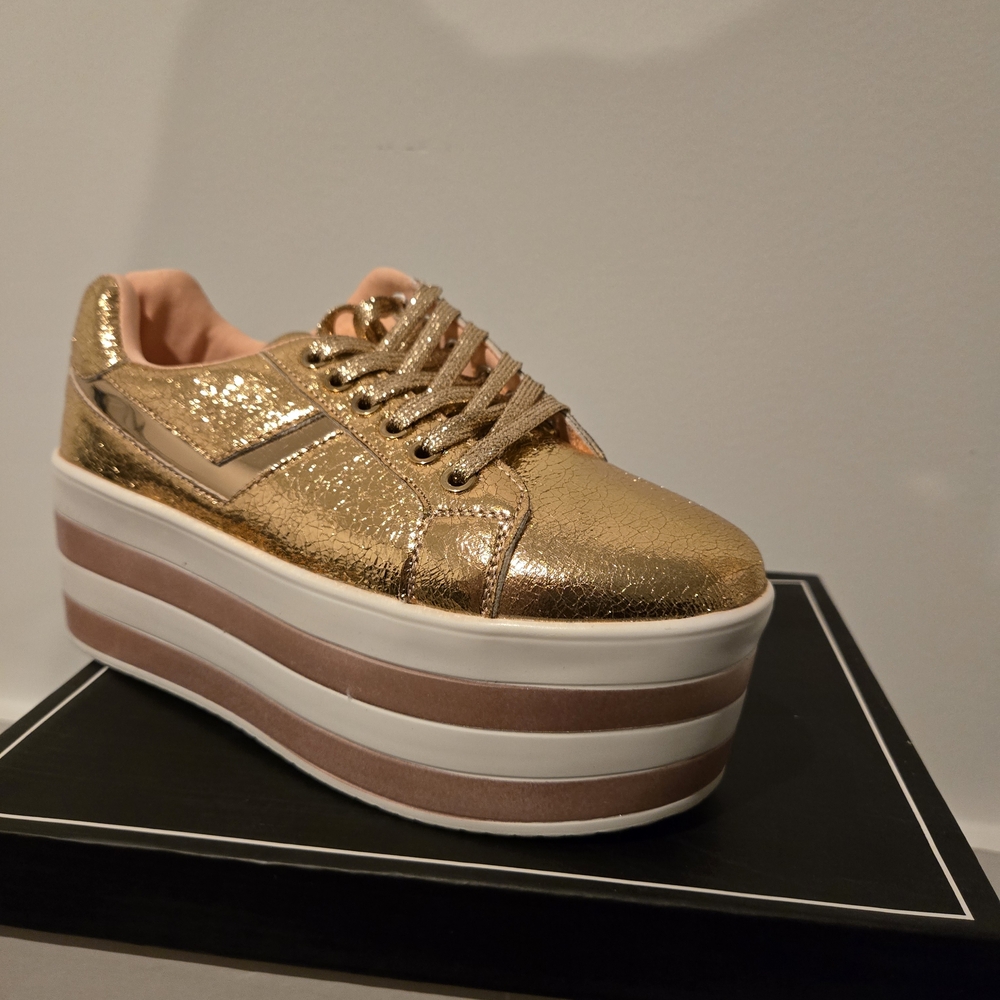 Gold Platform Sneakers
